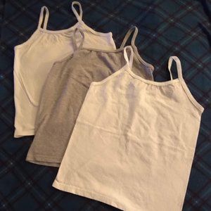 3 tank-top style undershirts: Hanes, girls M